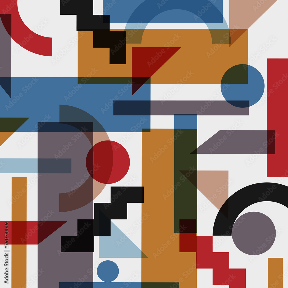 Wall mural geometric abstract background in cubism style