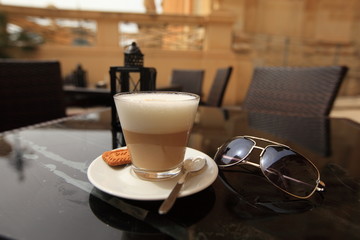 Cup of coffee in a cafe