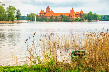 Fototapeta na wymiar Medieval old castle in Trakai, Lithuania