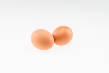 Two eggs. Isolated on white background