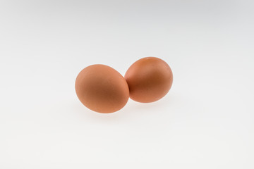 Two eggs. Isolated on white background