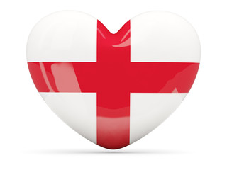 Fototapeta premium Heart shaped icon with flag of england