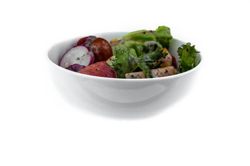 Healthy vegetarian Salad over white