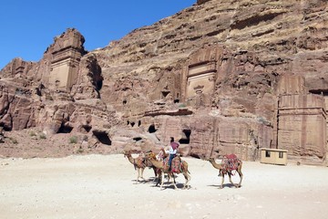 Ancient rock city of Petra in Jordan in the Middle East