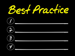 Best Practice blank list, business concept