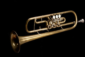 Obraz na płótnie Canvas Old valves trumpet viola.