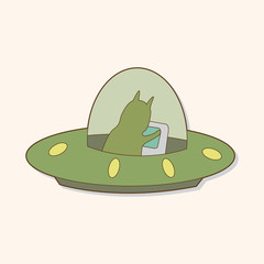 Space UFO theme elements vector, eps