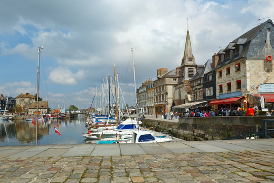 Yachts in the Honfleur harbor