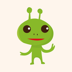 Space alien theme elements vector,eps