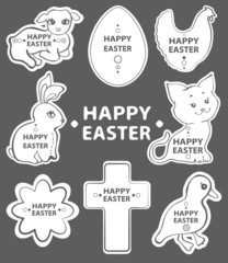 Easter sticker collection, cute animals