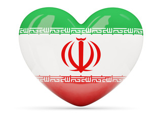 Heart shaped icon with flag of iran