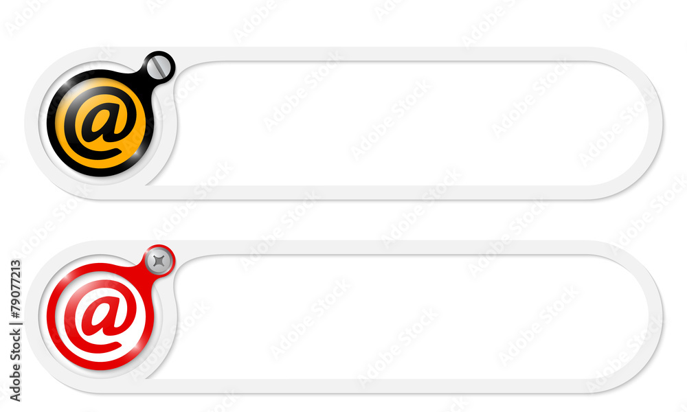 Poster vector buttons with screw and email symbol