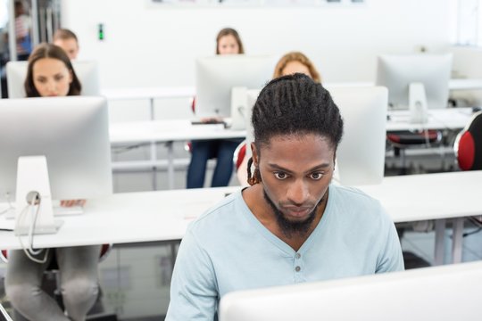 Students in computer class