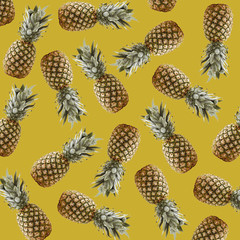 Tropical background with pineapples