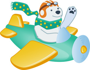 polar bear on an airplane