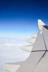 Aerial view of sky from aircraft window