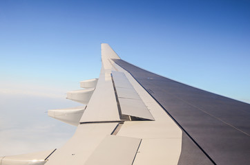 Aerial view of sky from aircraft window