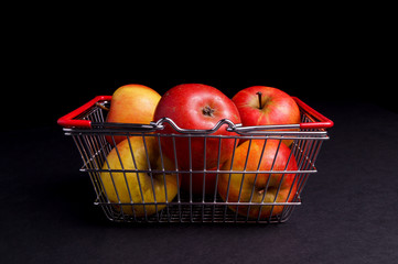 Basket of ripe red apples