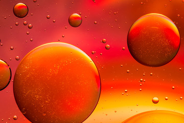 Yellow, orange and red oil and water abstract background