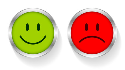 2 Mood Faces Green/Red Silver