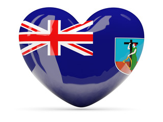 Heart shaped icon with flag of montserrat