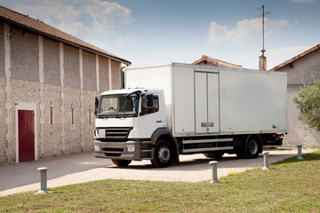 The side of  the  White truck delivery 