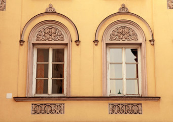 Beautiful old ornate windows in medieval Innsbruck, Austria.