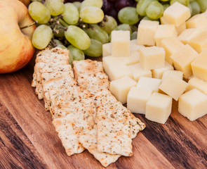 Plate of cheese and crackers
