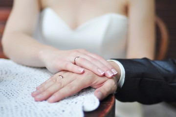 Wedding ring young hands