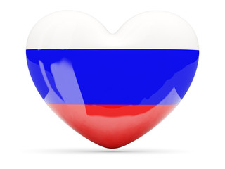 Heart shaped icon with flag of russia