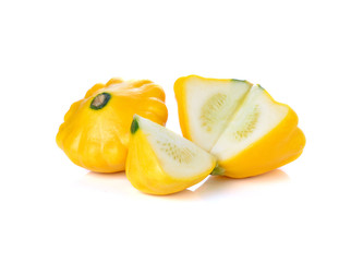 Fototapeta na wymiar Yellow zucchini isolated on white background