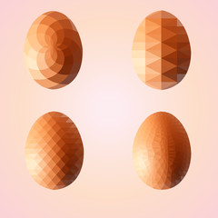 Geometric shape set of egg. Easter egg triangular and isolated