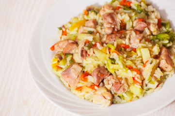 chicken with vegetables and rice