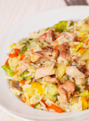chicken with vegetables and rice