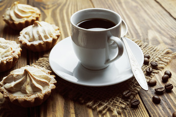 Сake and cup of coffee