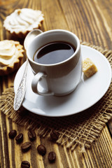 Сake and cup of coffee