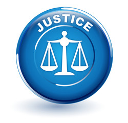 justice sur bouton bleu