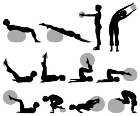 Fitness silhouettes ball