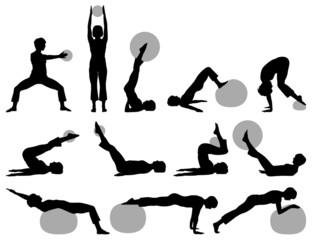Fitness silhouettes ball