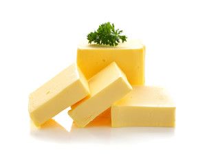 butter on white background