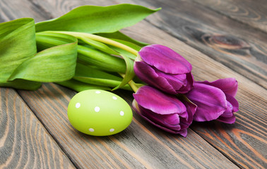 Tulips and easter egg