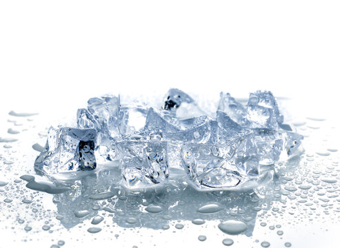 ice cubes with water