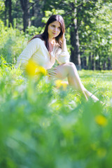 Beautiful woman in park