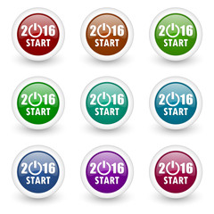 new year 2016 vector icon set