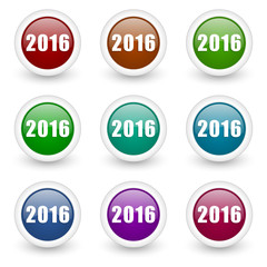 new year 2016 vector icon set