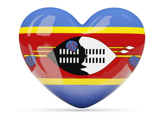 Heart shaped icon with flag of swaziland