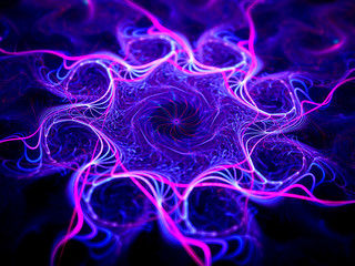 Naklejka premium Colorful glowing gnarl fractal
