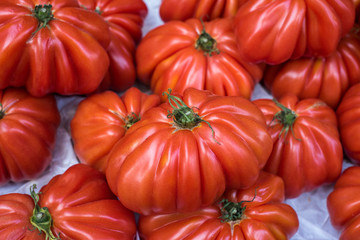 Red tomatoes in the market