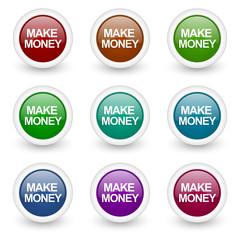 make money vector icon set