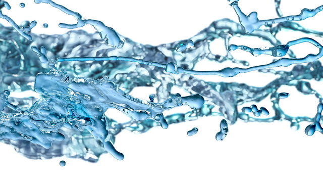 Blue Water Splash, with alpha channel (FULL HD)